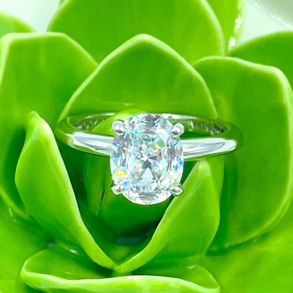 Diamonique Jewelry - Diamonique Oval Cut Solitaire Ring Size 8 EUC